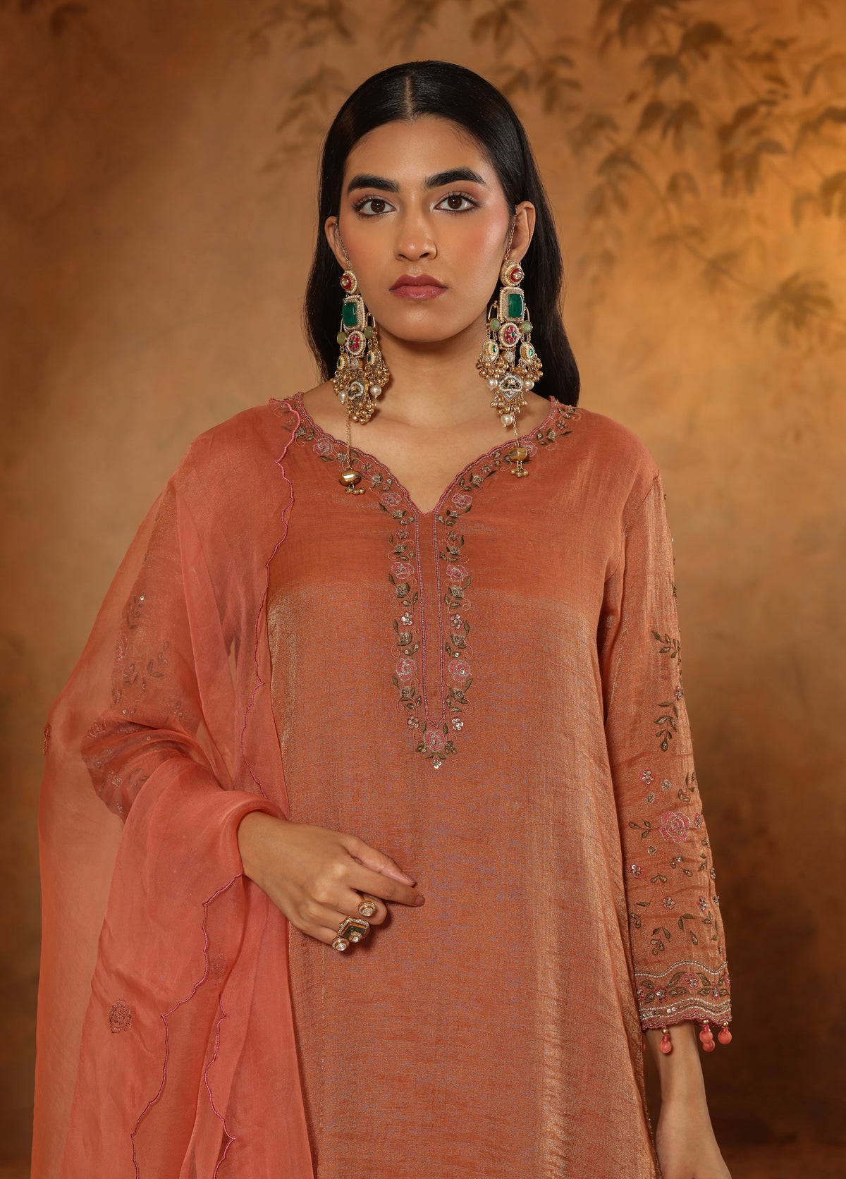 Copper Terracotta Kurta Set