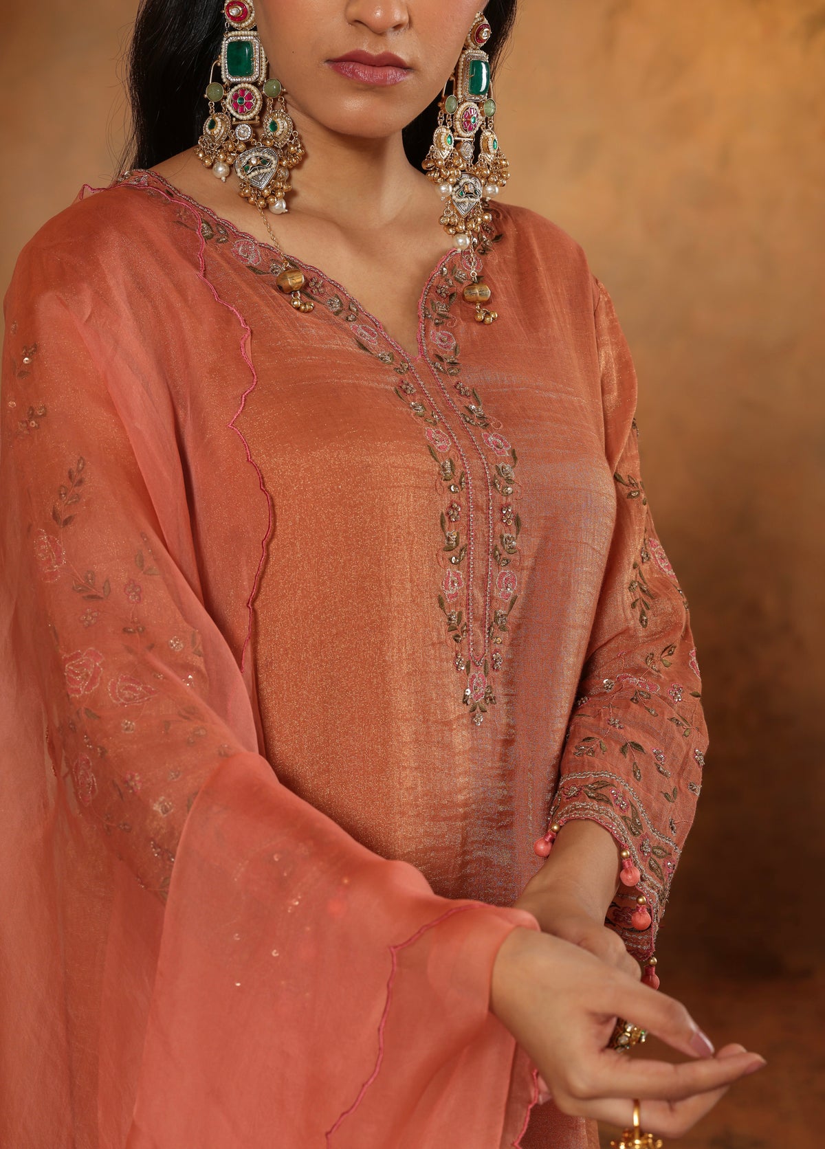 Copper Terracotta Kurta Set
