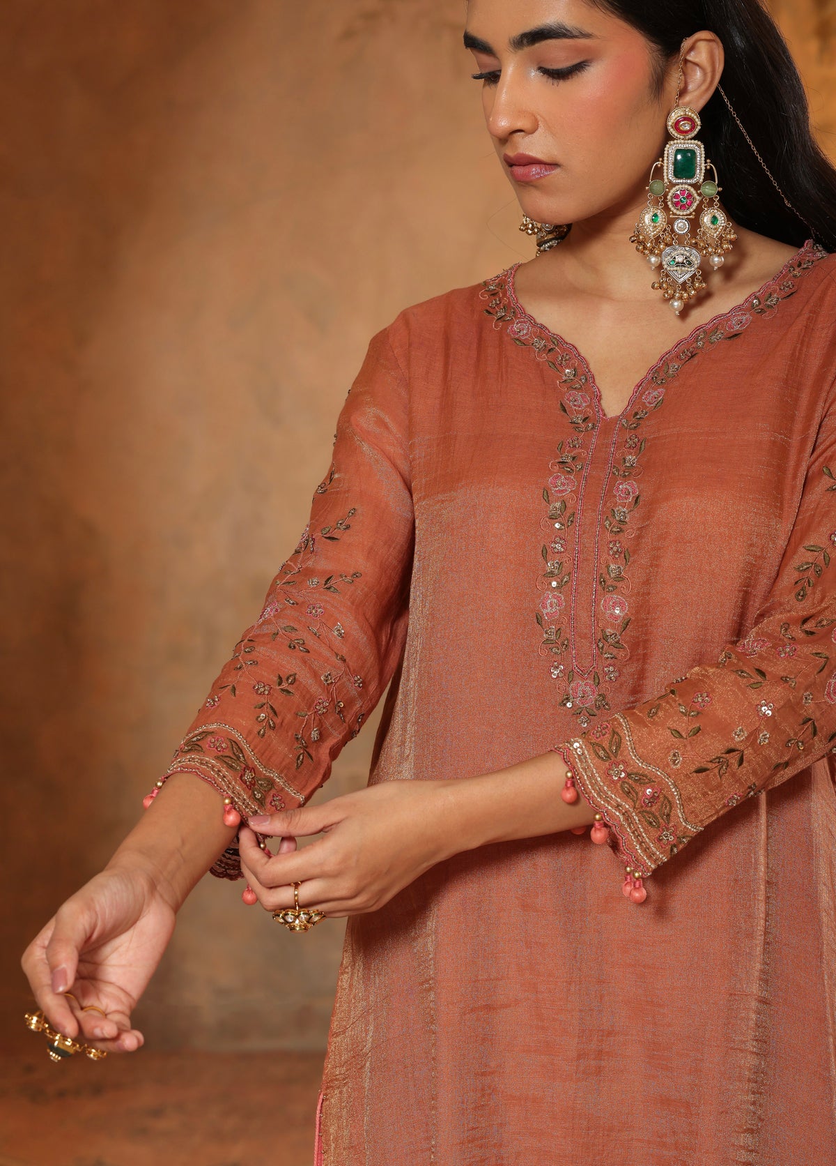 Copper Terracotta Kurta Set