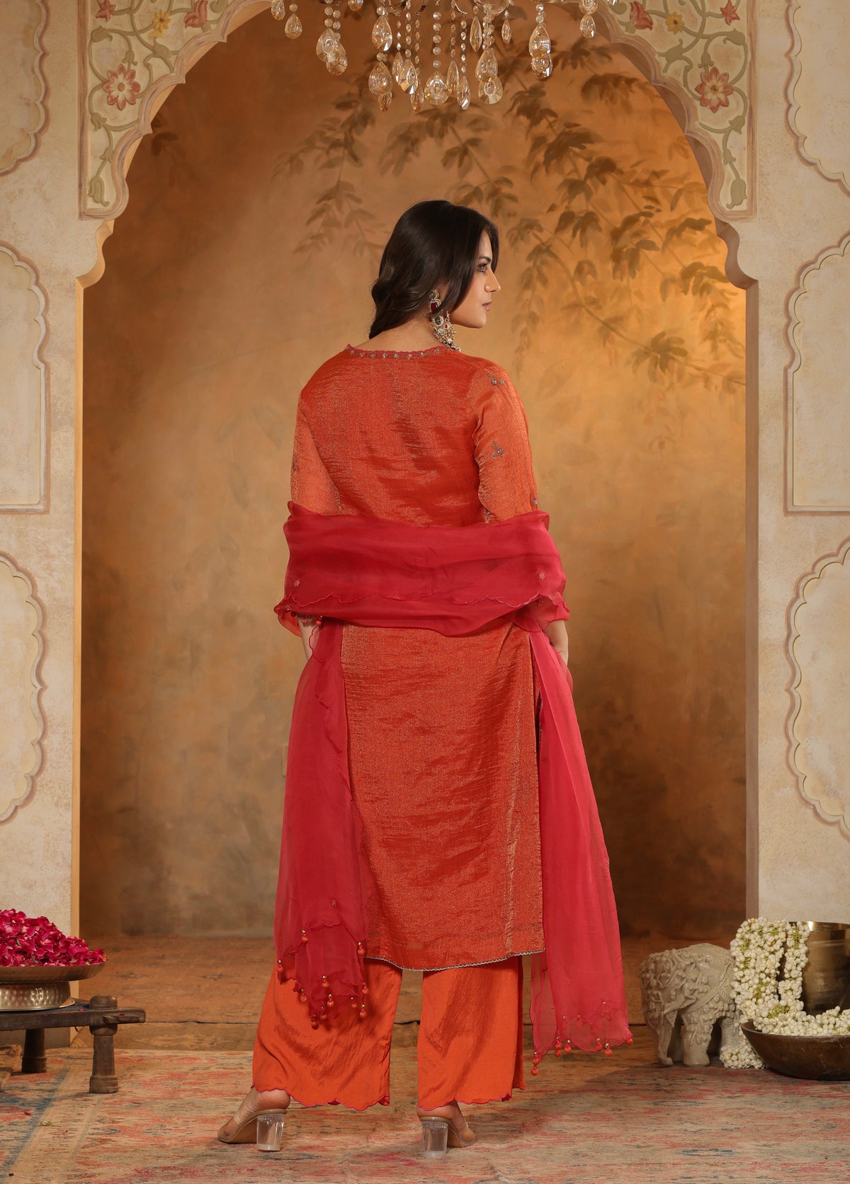 Rust Orange Kurta Set
