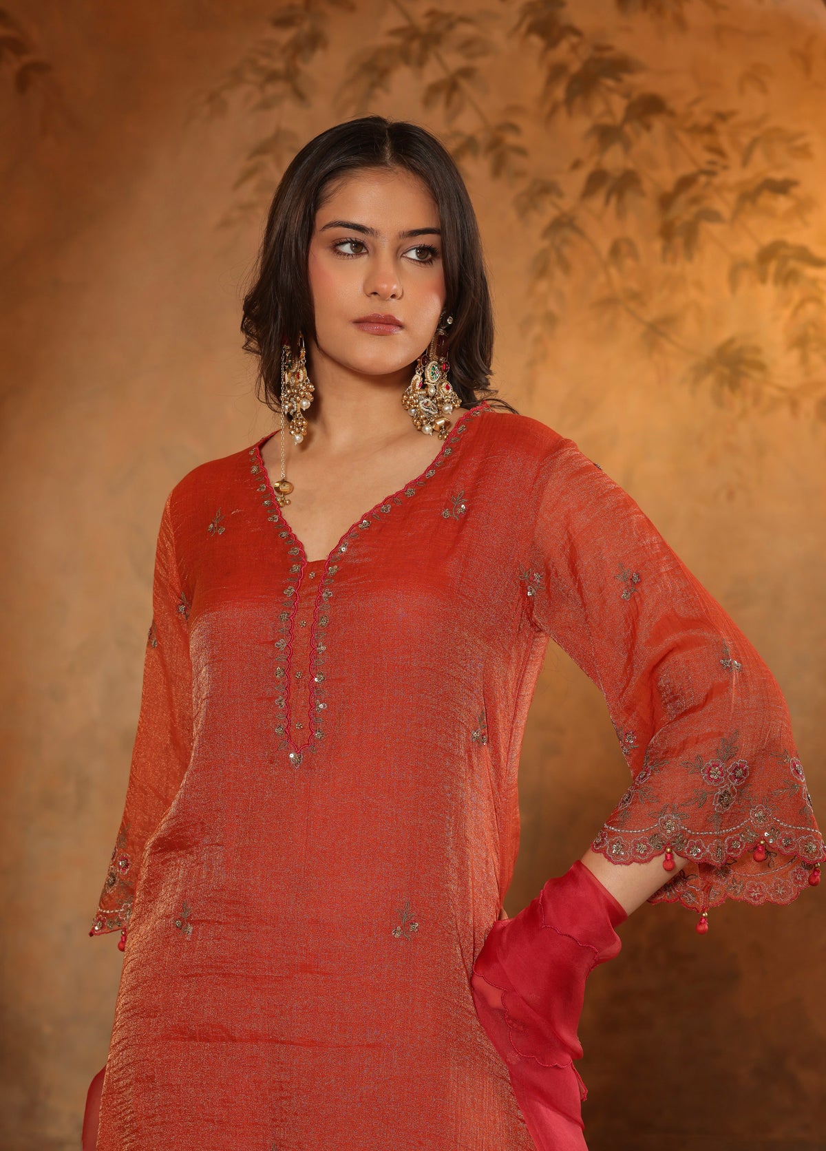 Rust Orange Kurta Set