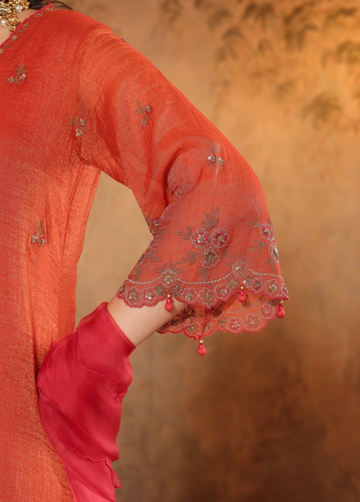 Rust Orange Kurta Set
