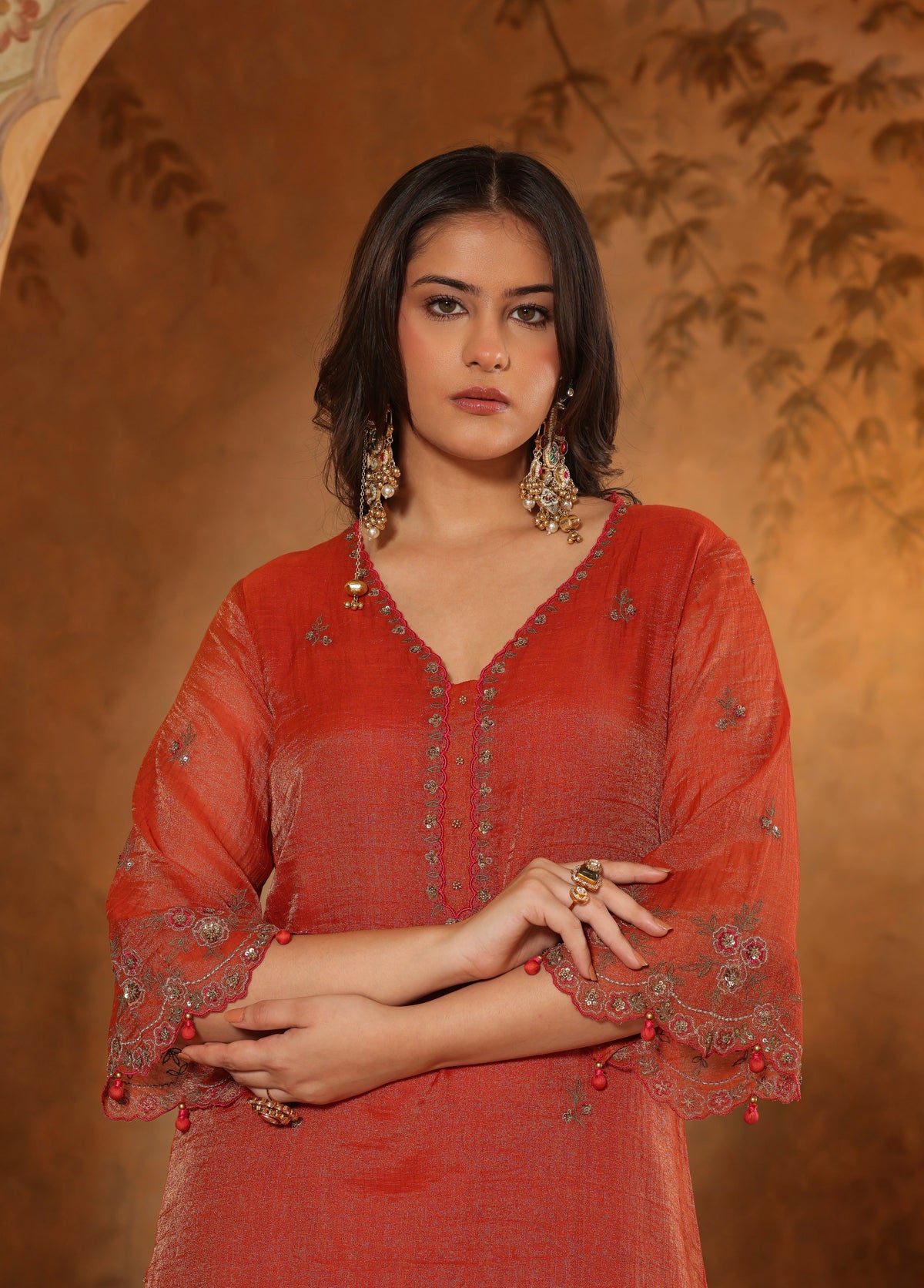 Rust Orange Kurta Set
