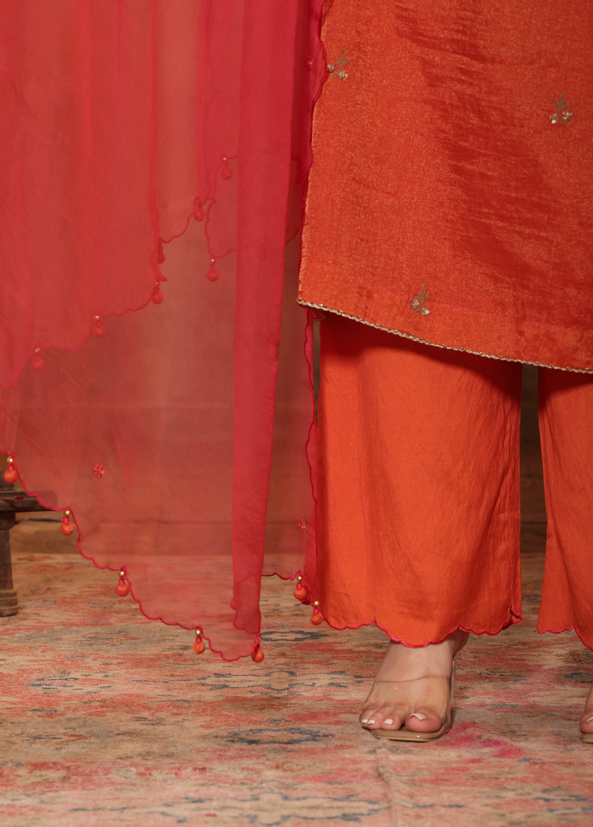 Rust Orange Kurta Set