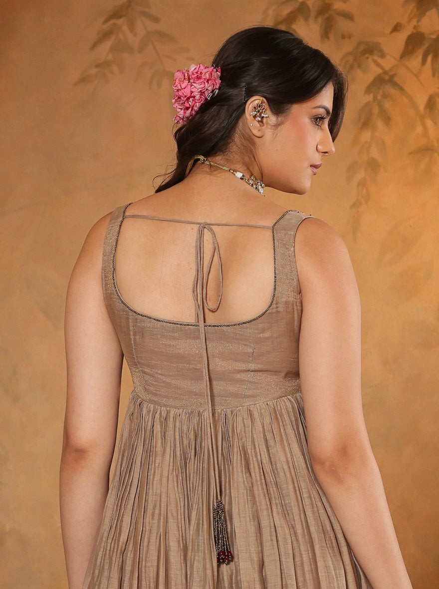 Taupe Beige Anarkali Set
