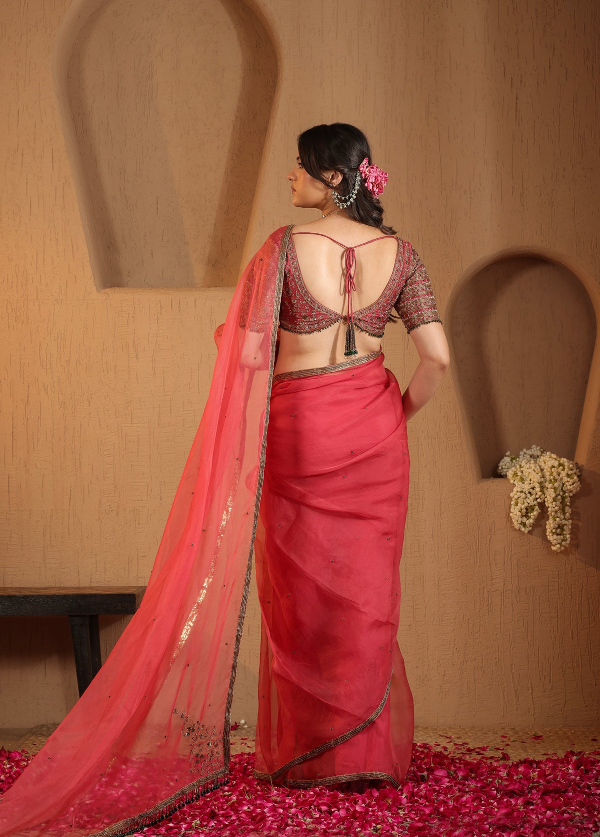 Persian Rose Saree with Blouse