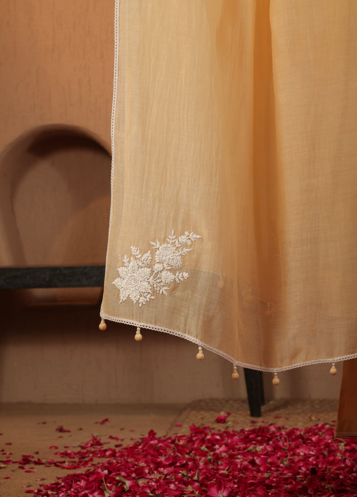 Soft Yellow Anarkali  Set