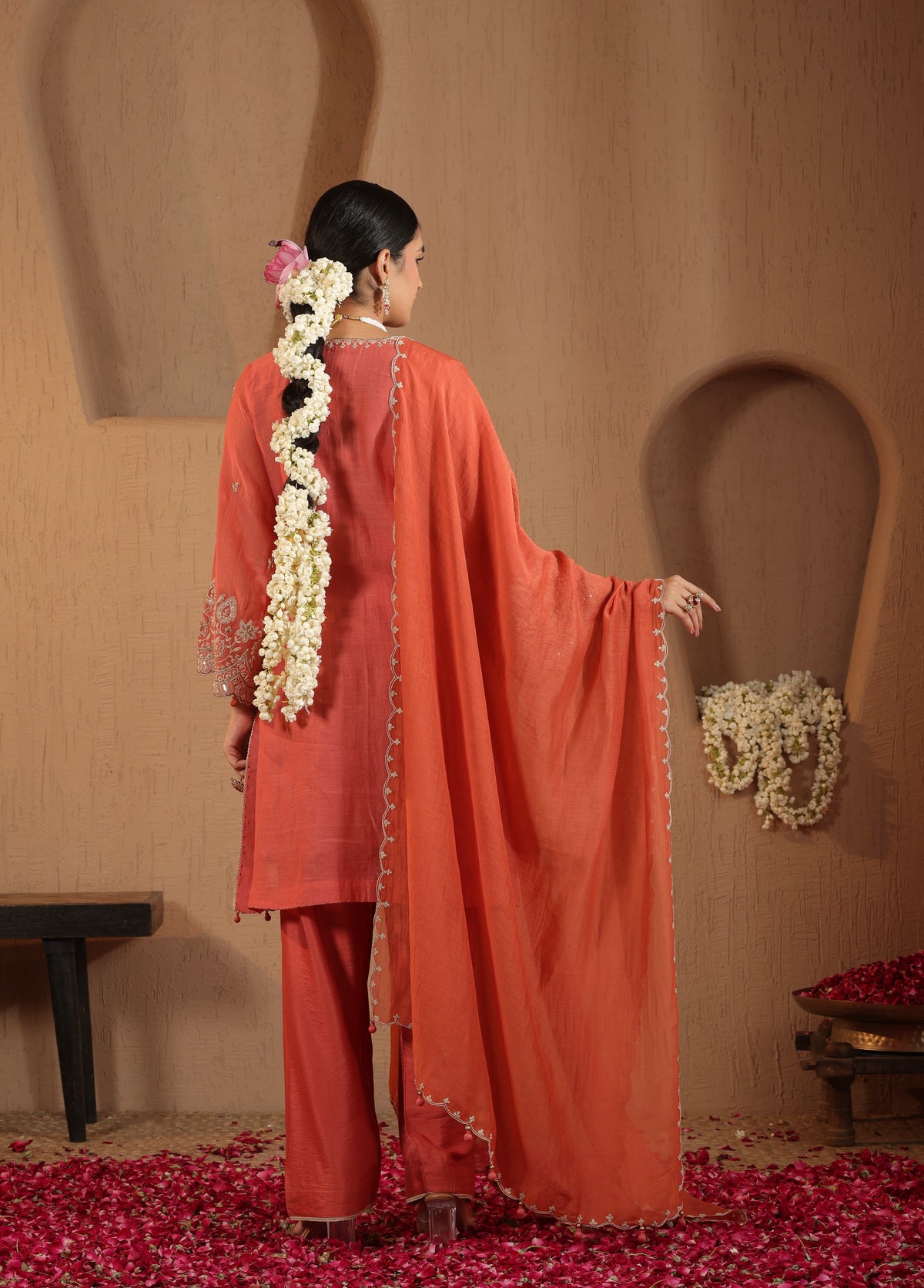 Coral Pink Kurta Salwar Set