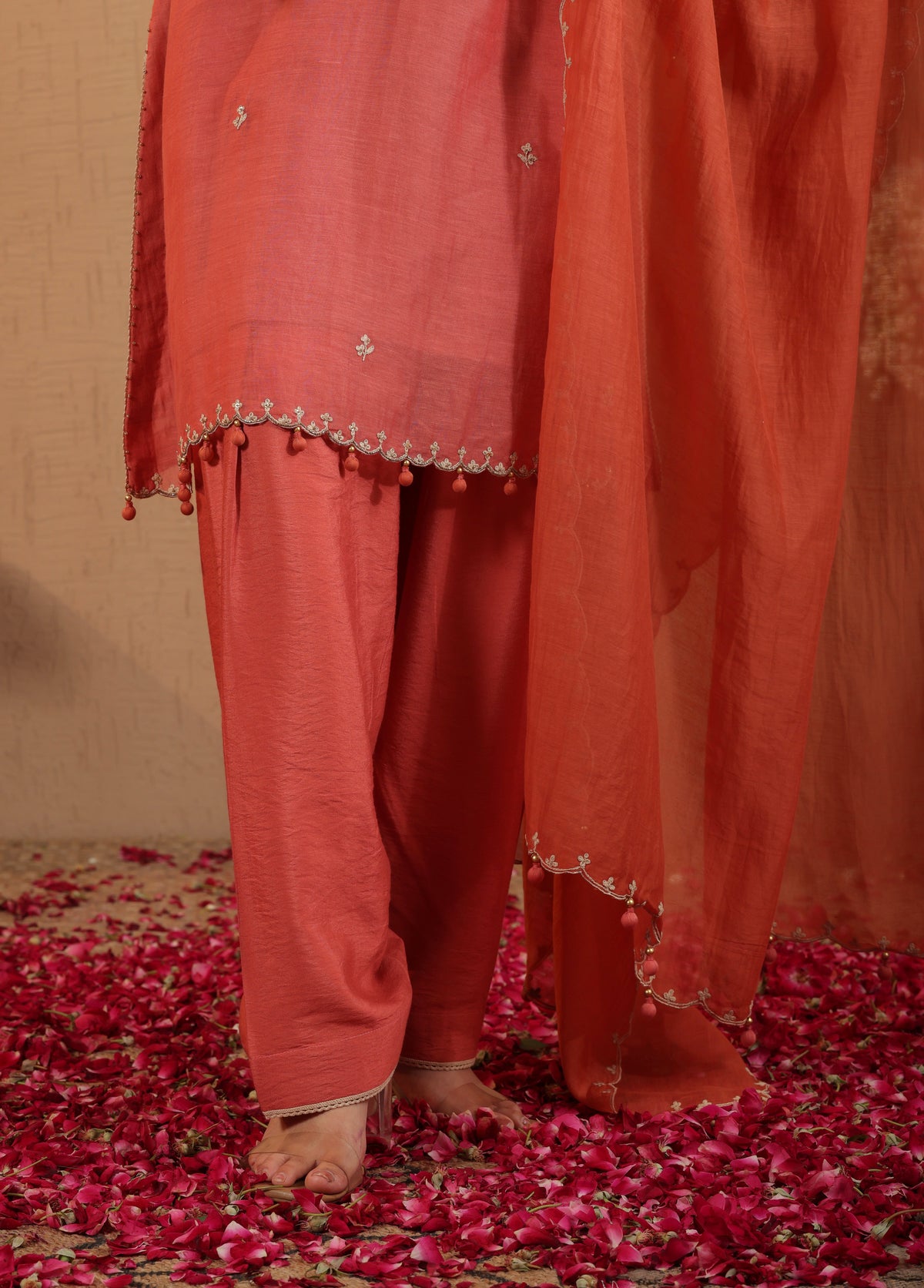 Coral Pink Kurta Salwar Set
