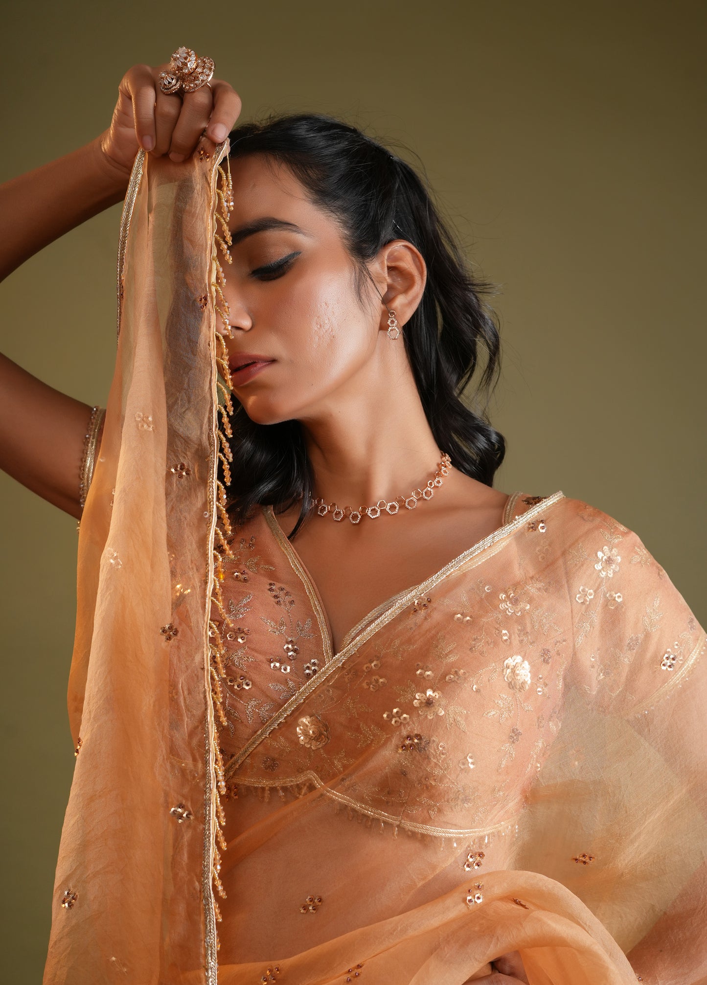 Soft Peach Saree