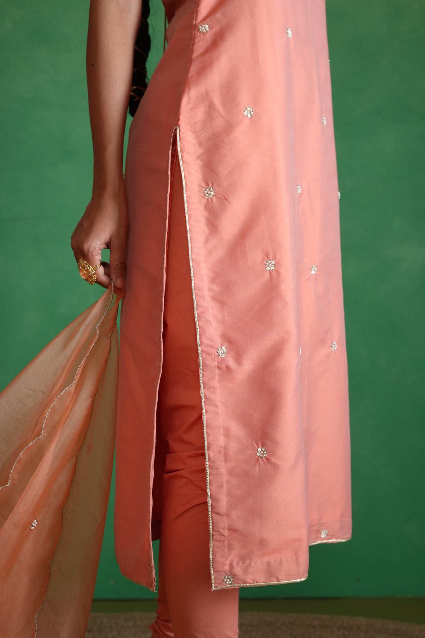 Peach Kurta Set