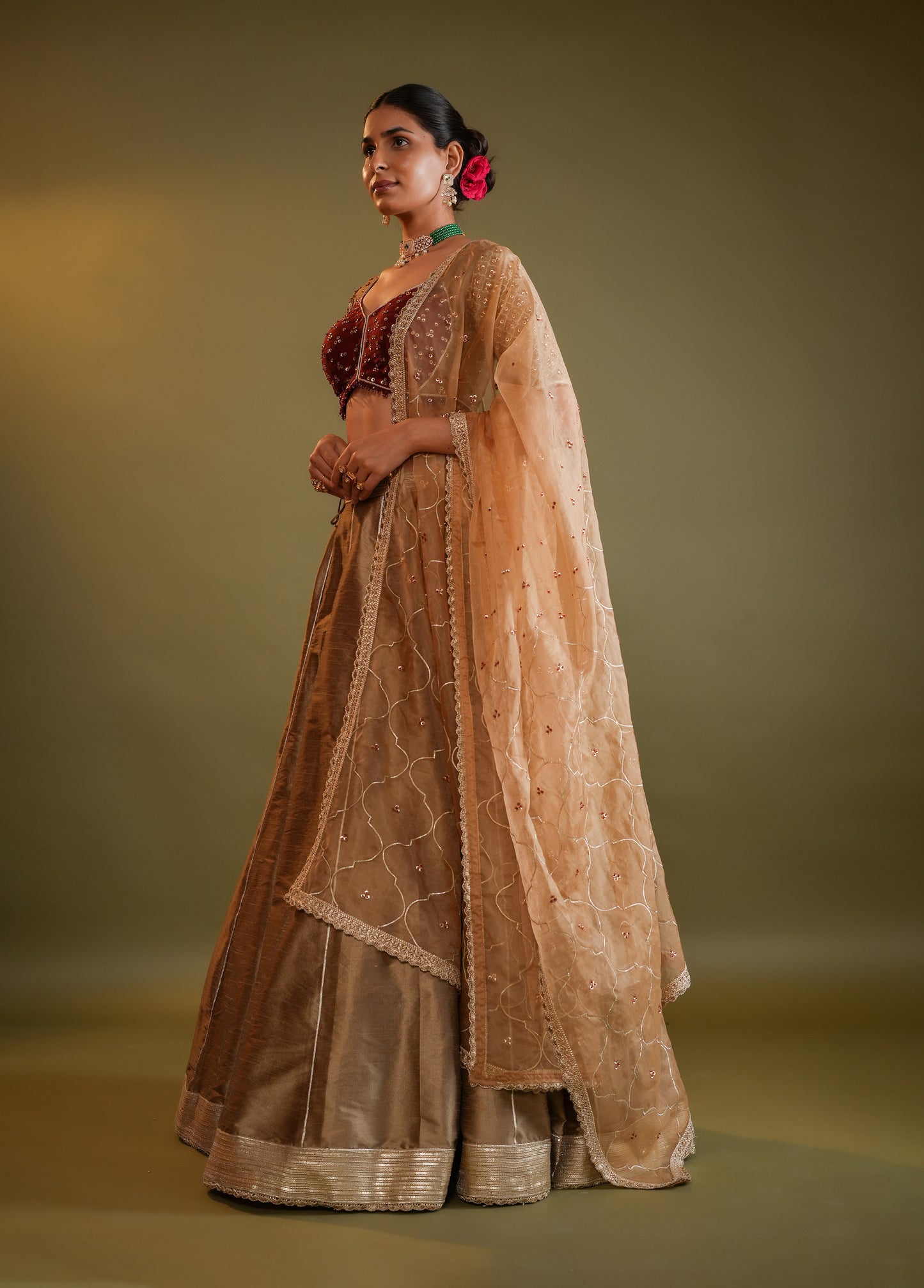 Antique Gold Lahenga Set