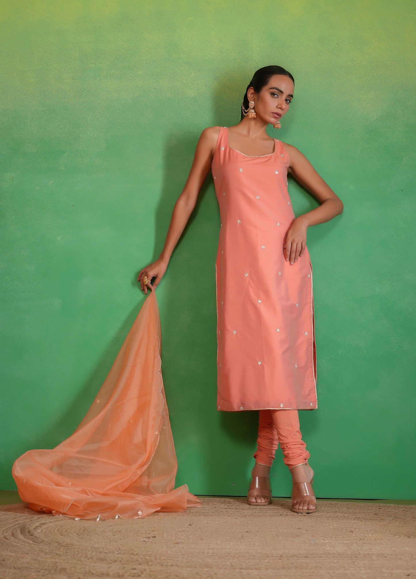 Peach Kurta Set