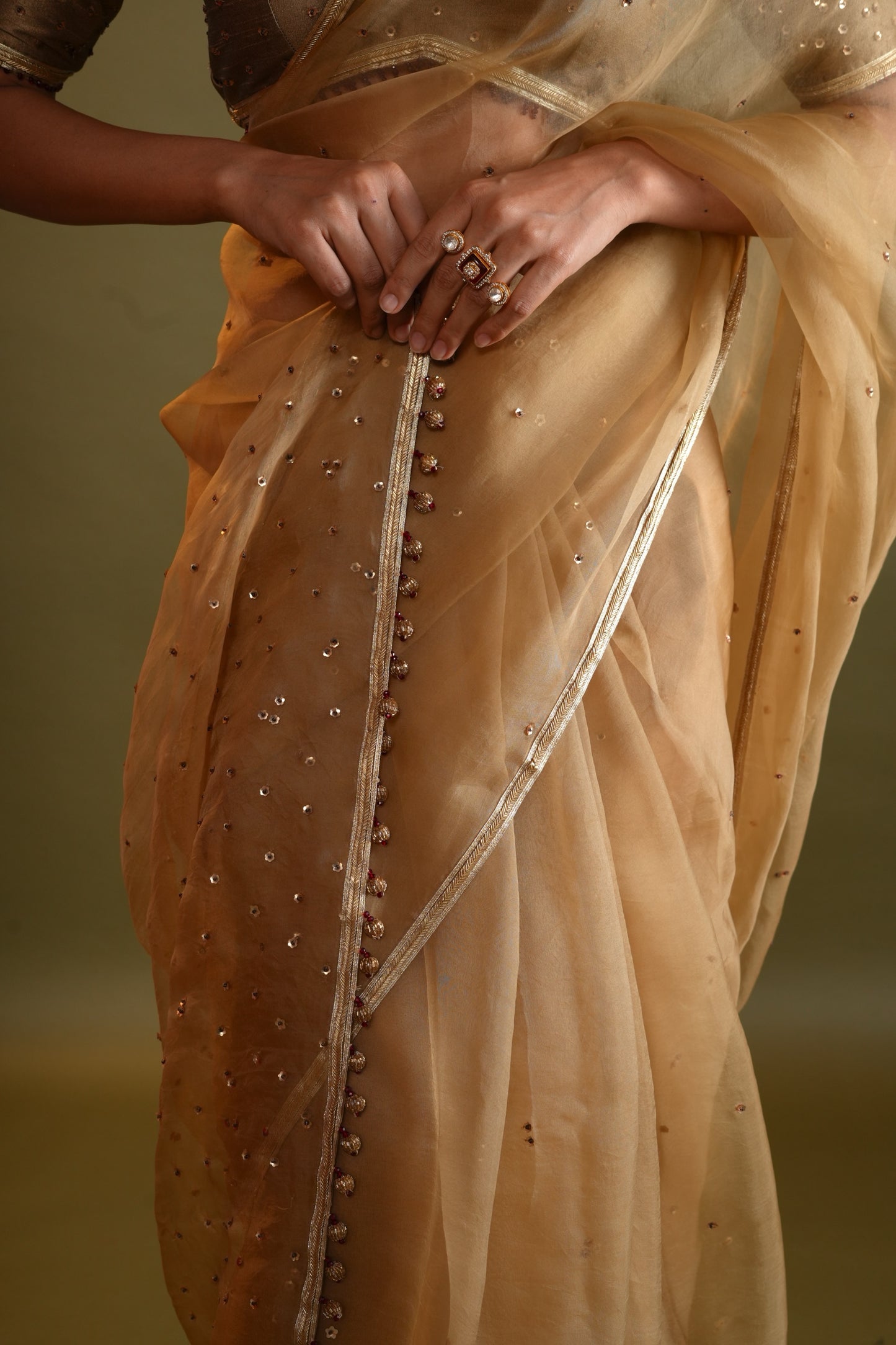 Antique Gold Saree