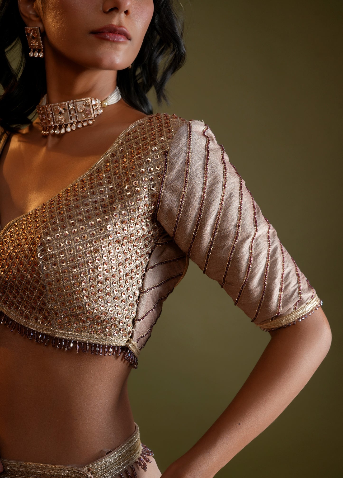 Blush Nude Lahenga Set