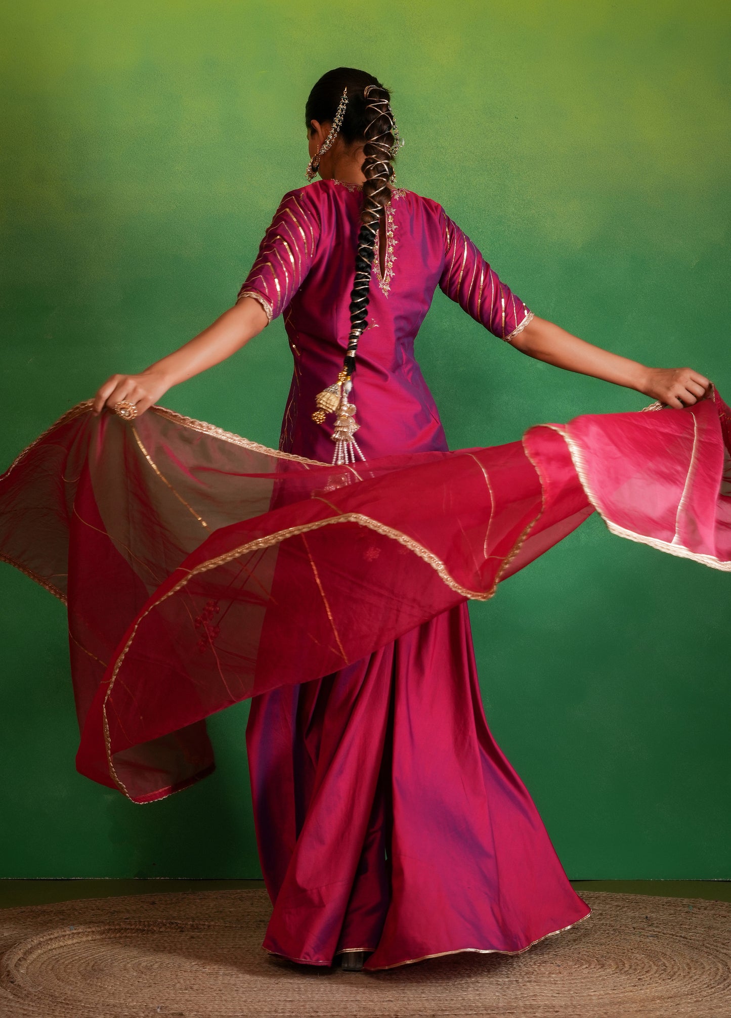 Berry Wine Sharara Set