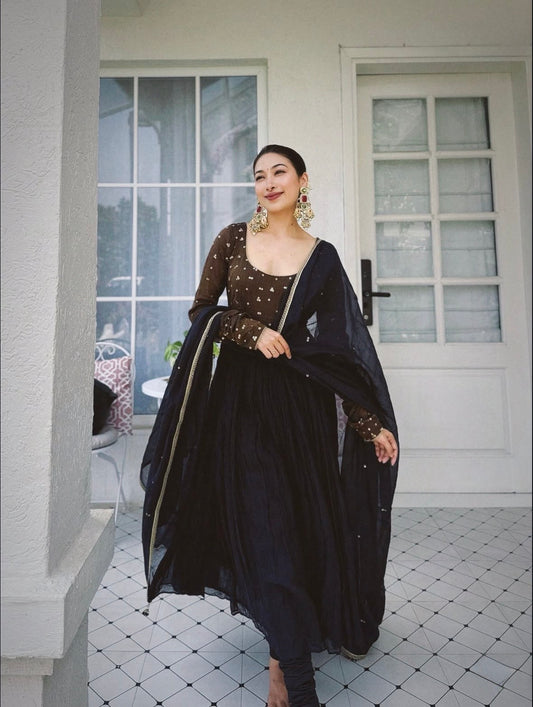 Black Anarkali Set