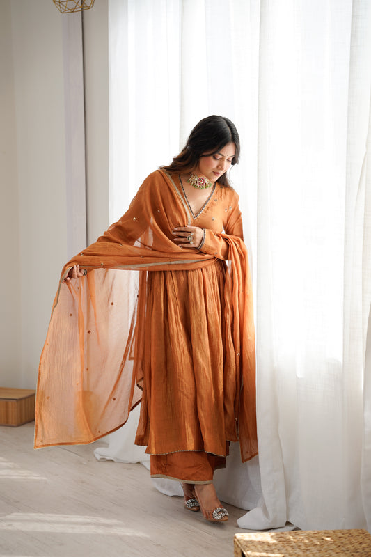 Saffron Rust Kurta Set